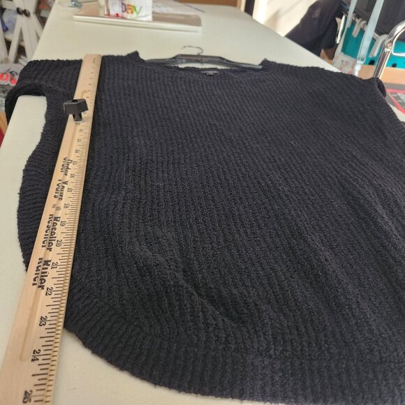 Express Sweater Womens Small Black Ribbed Knit Pullover Round Hem Cozy Soft - Picture 5 of 13